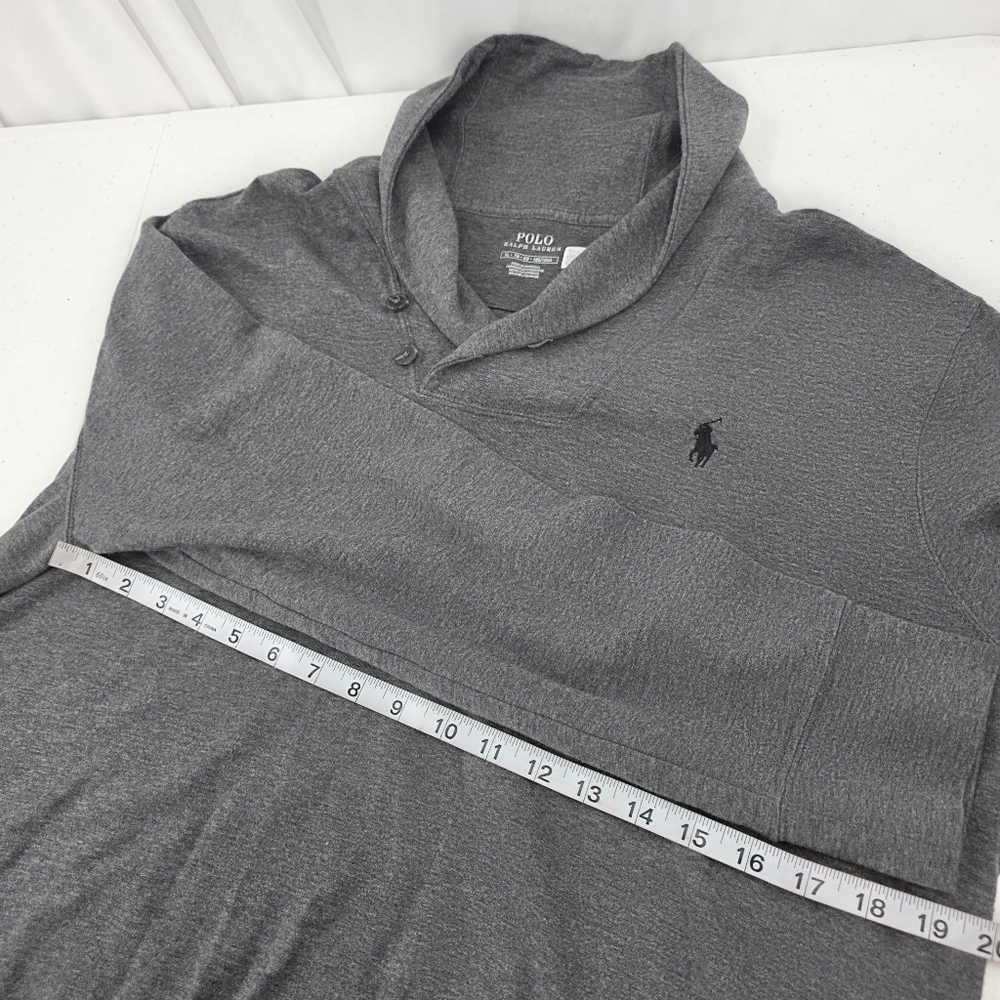 Polo Ralph Lauren Luxury Jersey Shawl Collar Pullover Men’s XL Gray Cotton L/S. - Picture 8 of 10